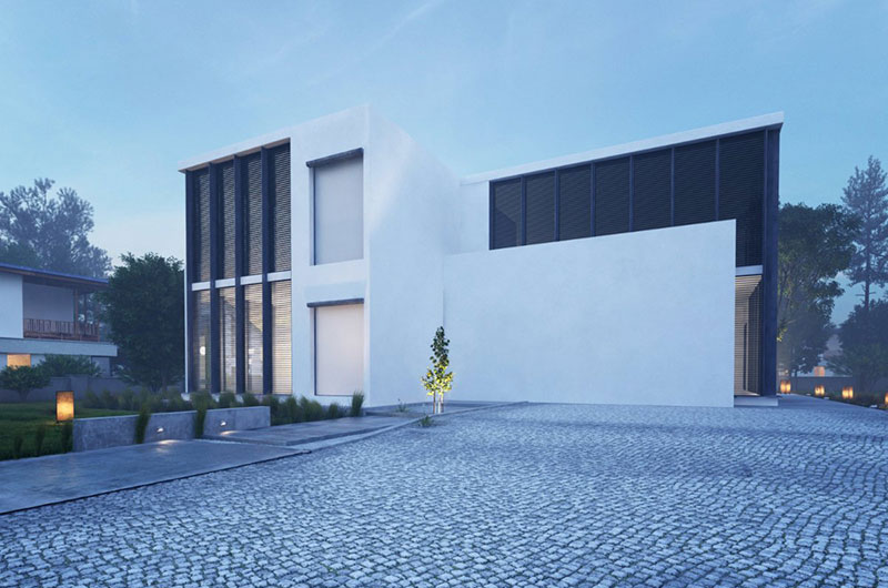 Contemporary architectural building exterior